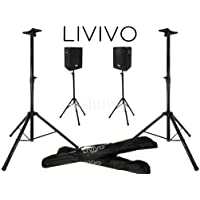 FiNeWaY - Conjunto de dos soportes para altavoz- trípode metálico con altura ajustable- para DJ- discoteca- con bolsa